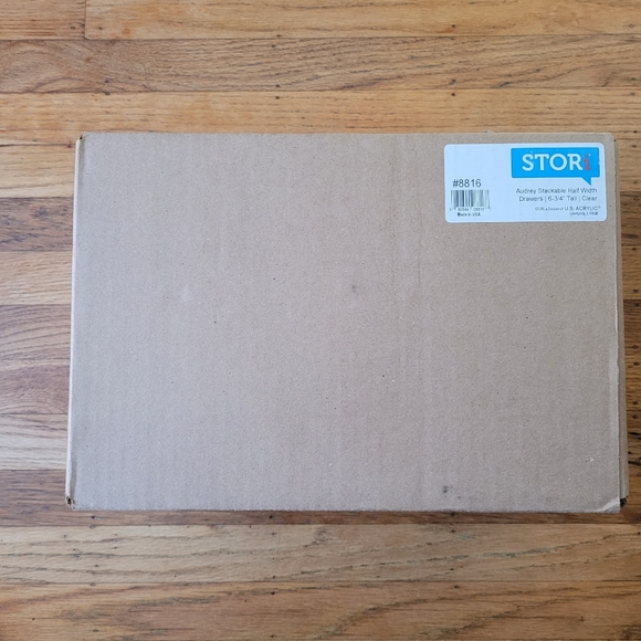 STORi Audrey Stackable Clear Plastic Organizer Drawers | 2 Piece Set | 6.75-Inch - Picture 6 of 7